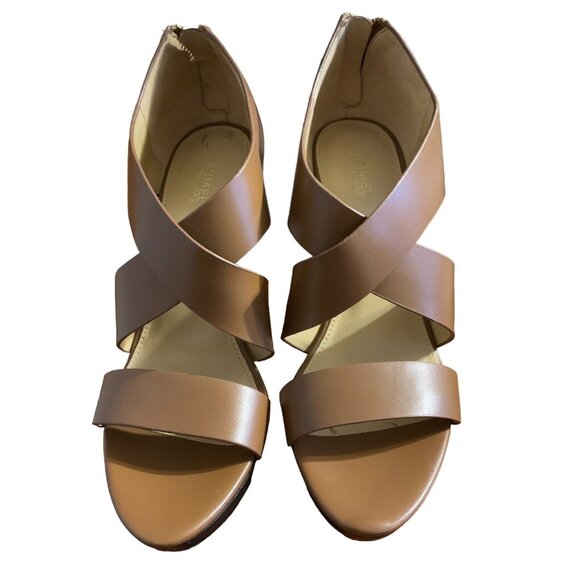 MICHAEL by Michael Kors Platform Dress Sandals in Tan Size 7 EUC - Picture 1 of 6